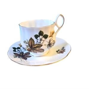 Vintage Royal Dover Fine Bone China 1950's Collectible Footed Teacup and Saucer